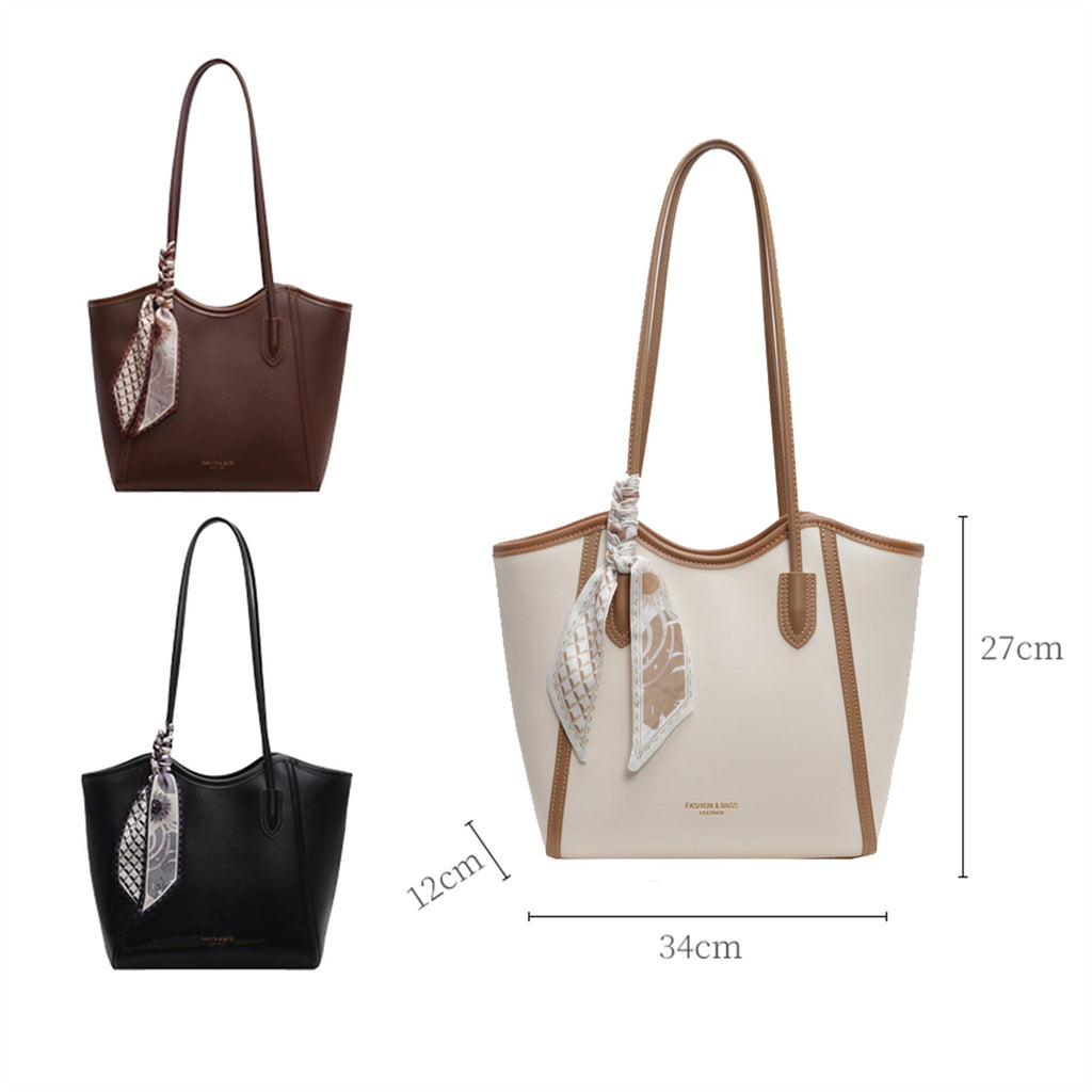105 - ZYHA Leather Totebag with Satin Ribbon