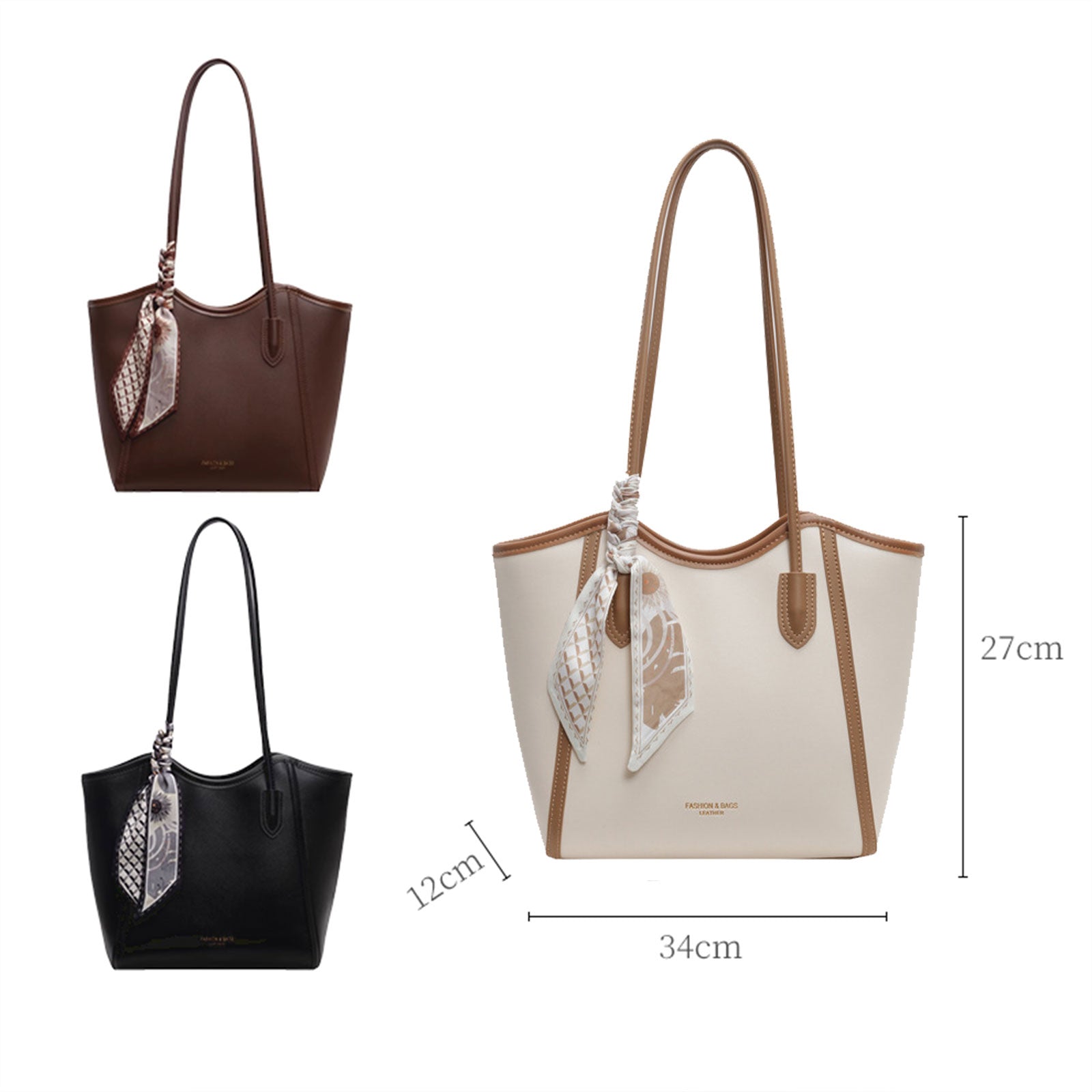 105 - ZYHA Leather Totebag with Satin Ribbon