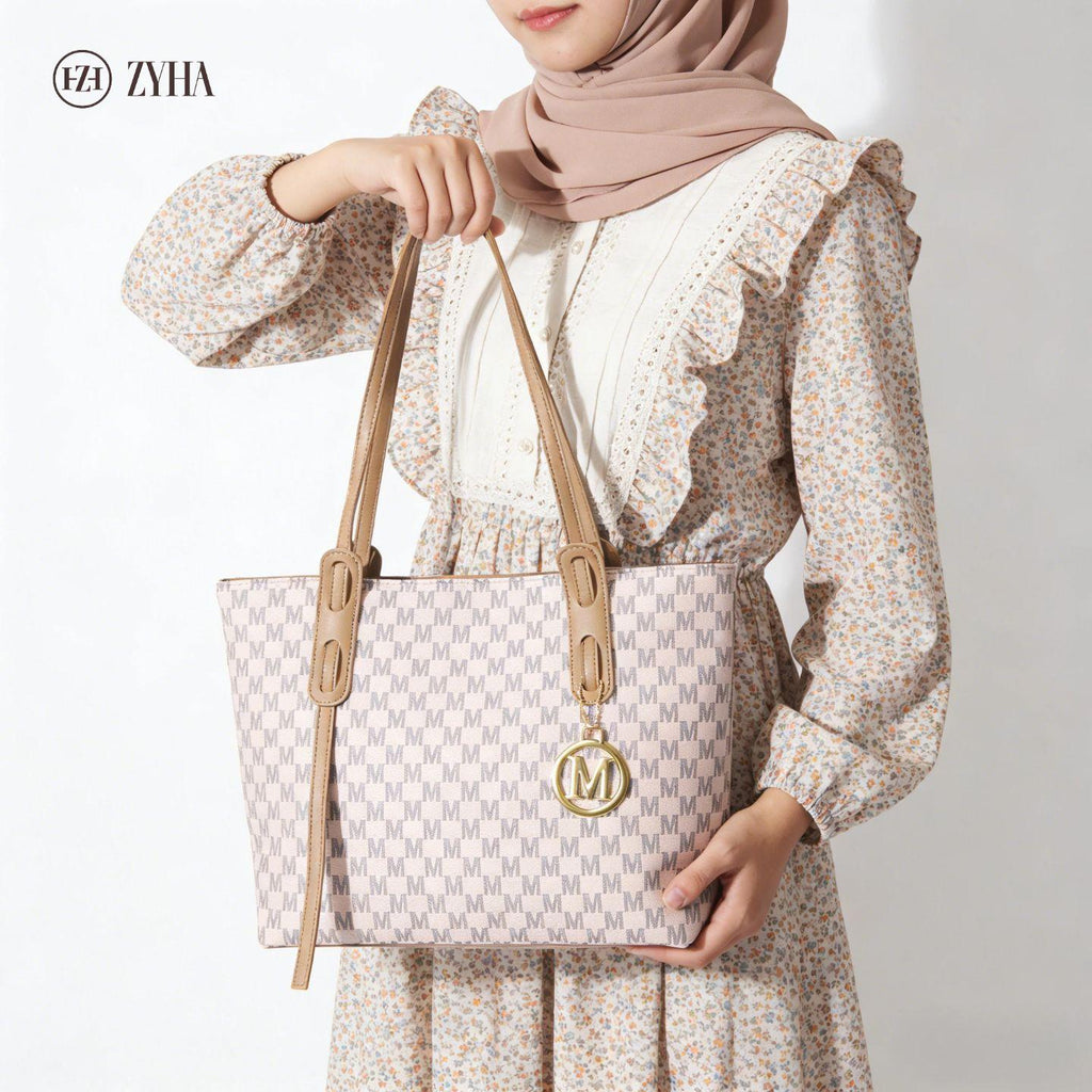 192-(LUNA) Totebag gaya mewah berkualiti Material kulit Style untuk harian Wanita