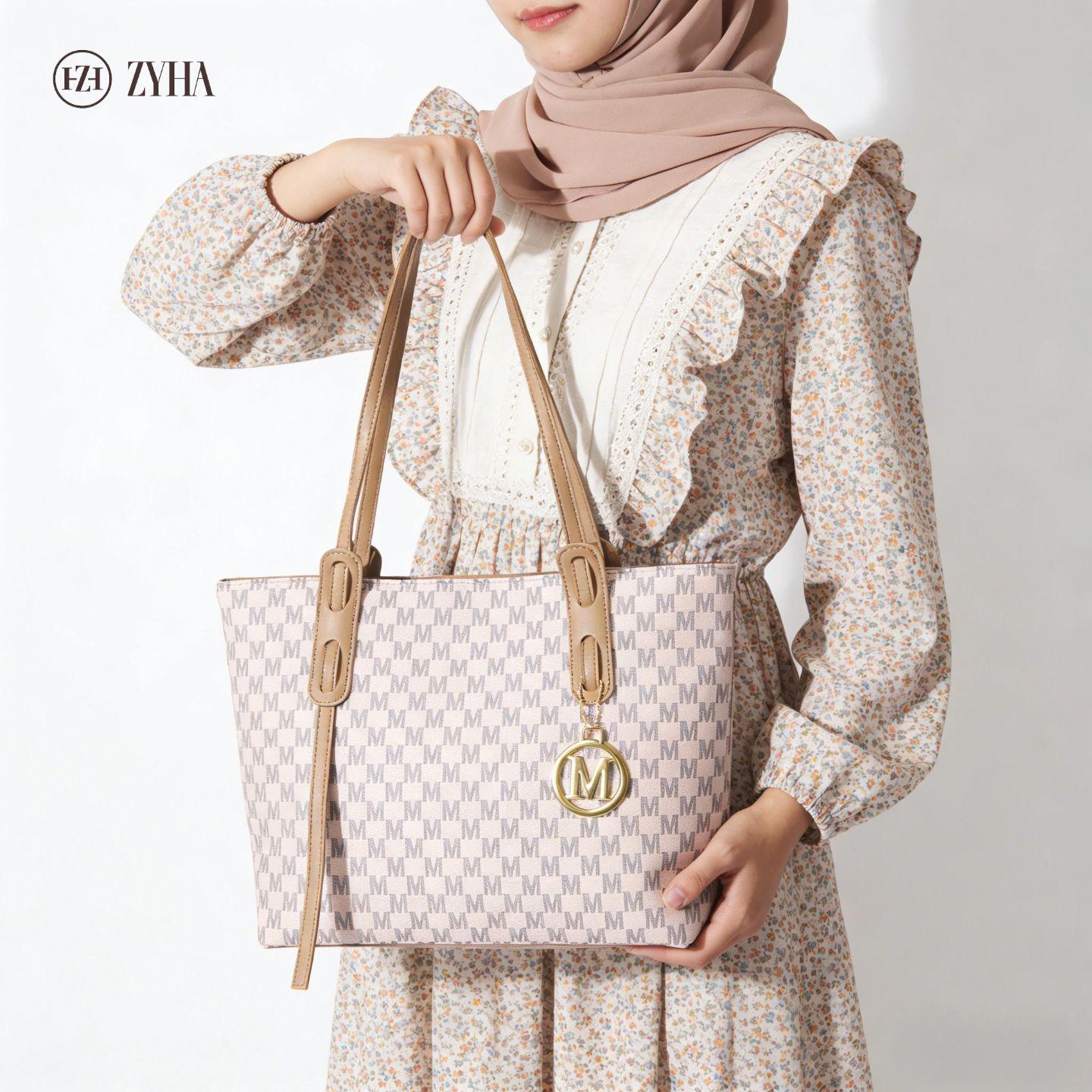 192-(LUNA) Totebag gaya mewah berkualiti Material kulit Style untuk harian Wanita