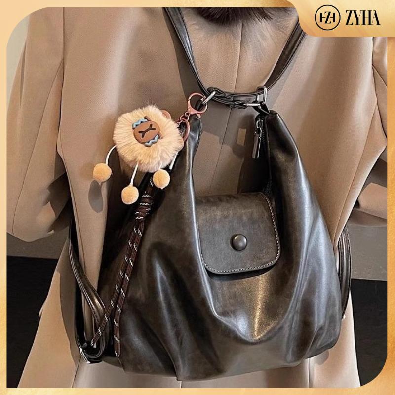 114.C.- ZYHA Large Capacity Women's Shoulder Bag Gaya Retro Baru