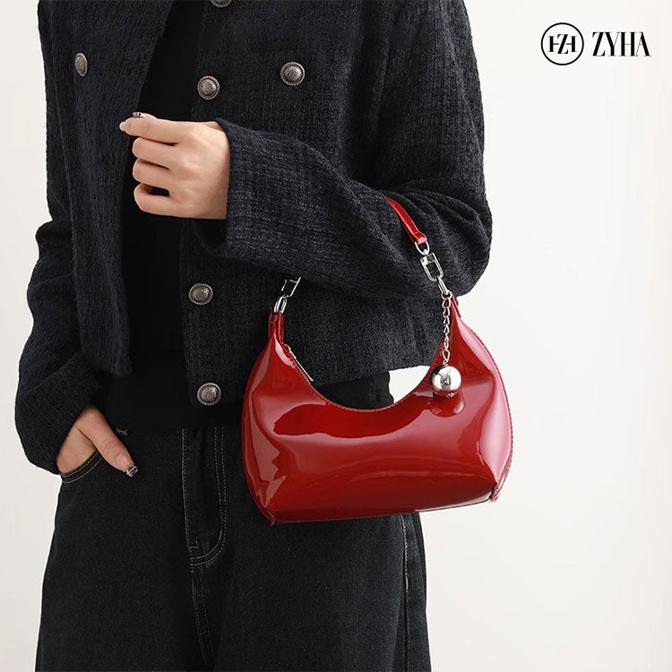 133 - ZYHA Luxe Metallic Glossy Handbag