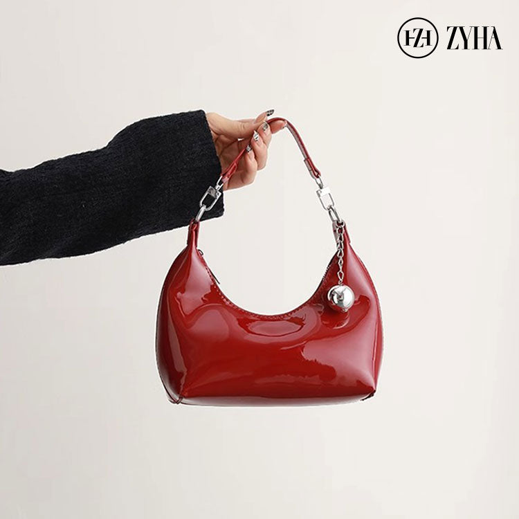 133 - ZYHA Luxe Metallic Glossy Handbag