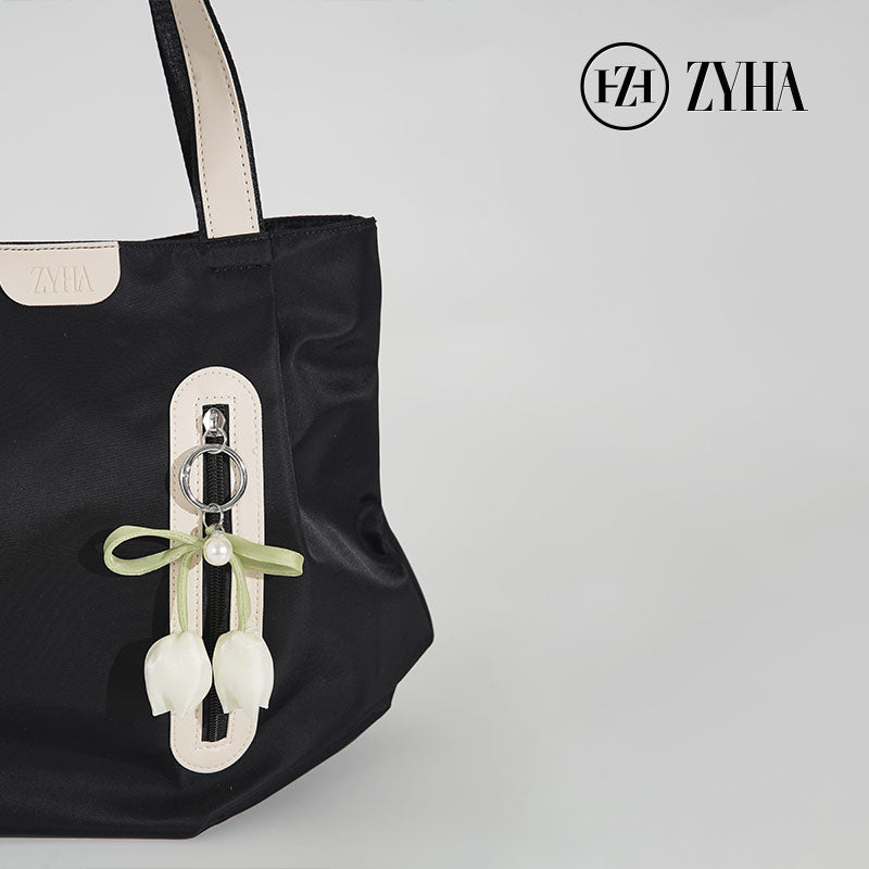 172 - ZYHA Neylon Canvas Korean Style Handbag with Tulip
