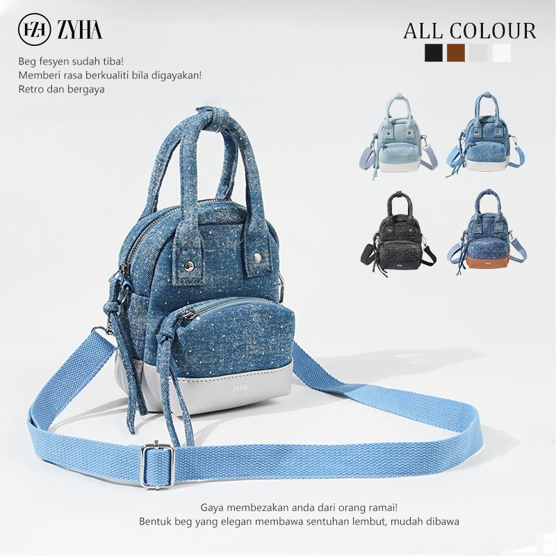 178 - ZYHA Denim Mini Backpack with cute design