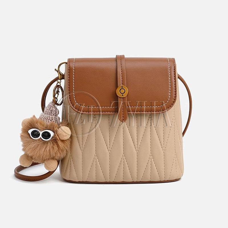117 - ZYHA Retro Diamond Bucket Bag Cute