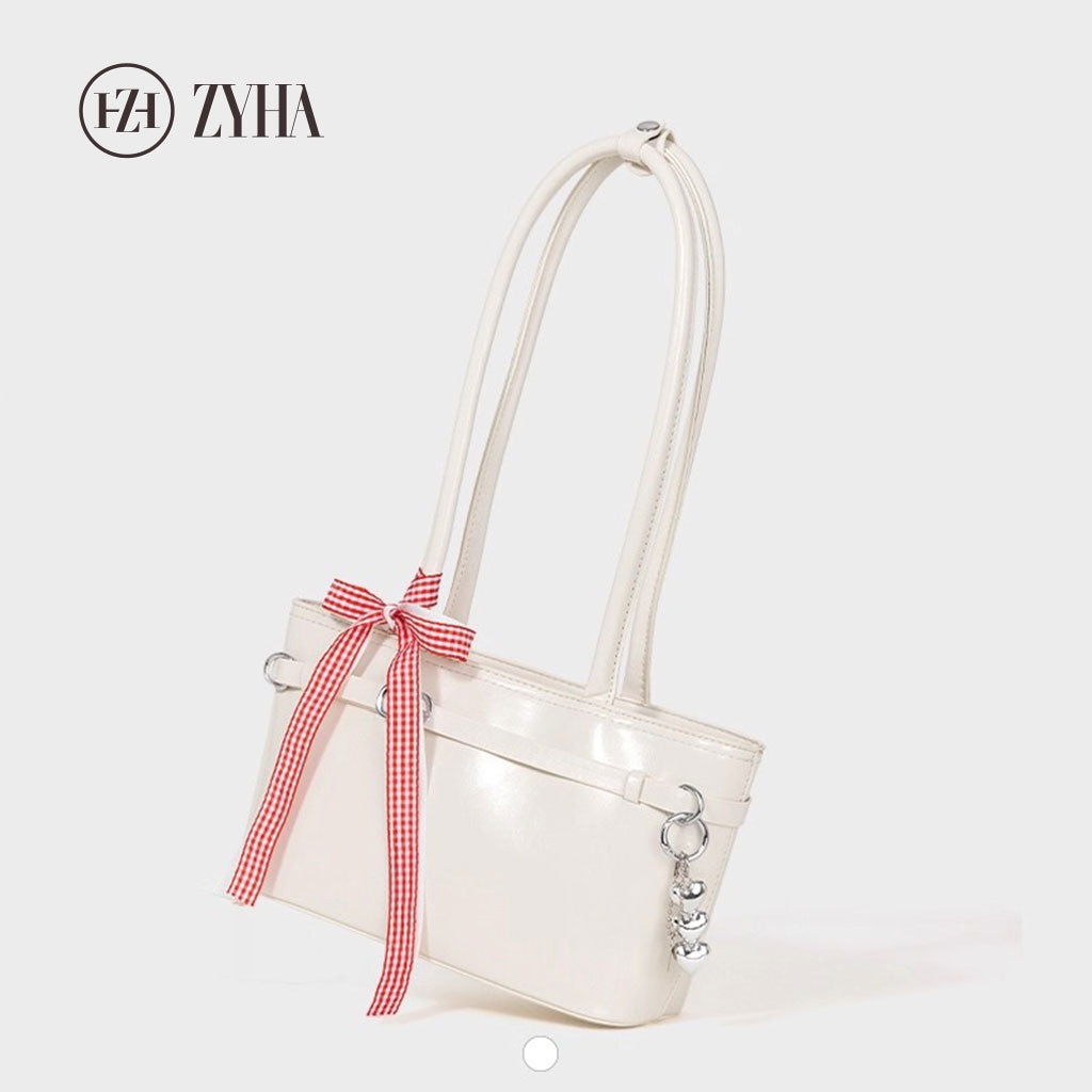 163 - ZYHA Mini Bucket Cute Handbag with Ribbon