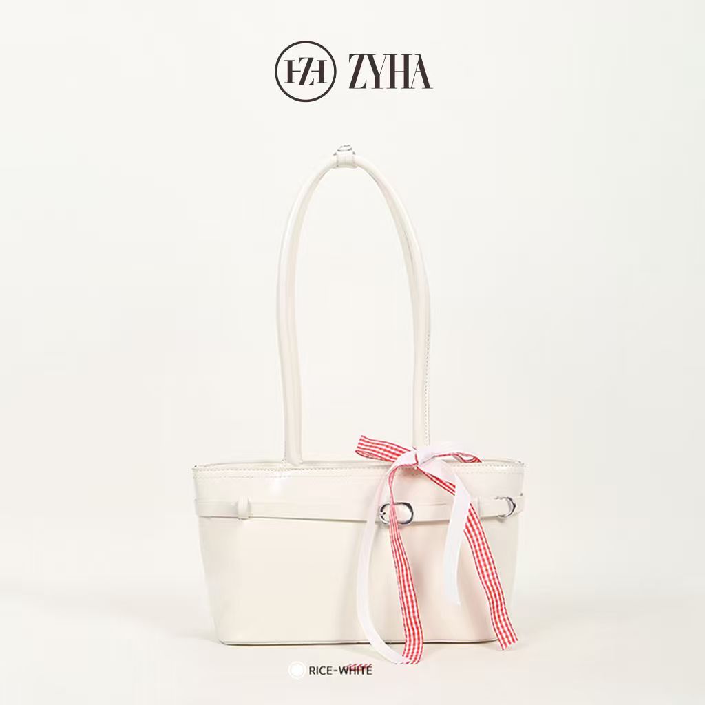 163 - ZYHA Mini Bucket Cute Handbag with Ribbon