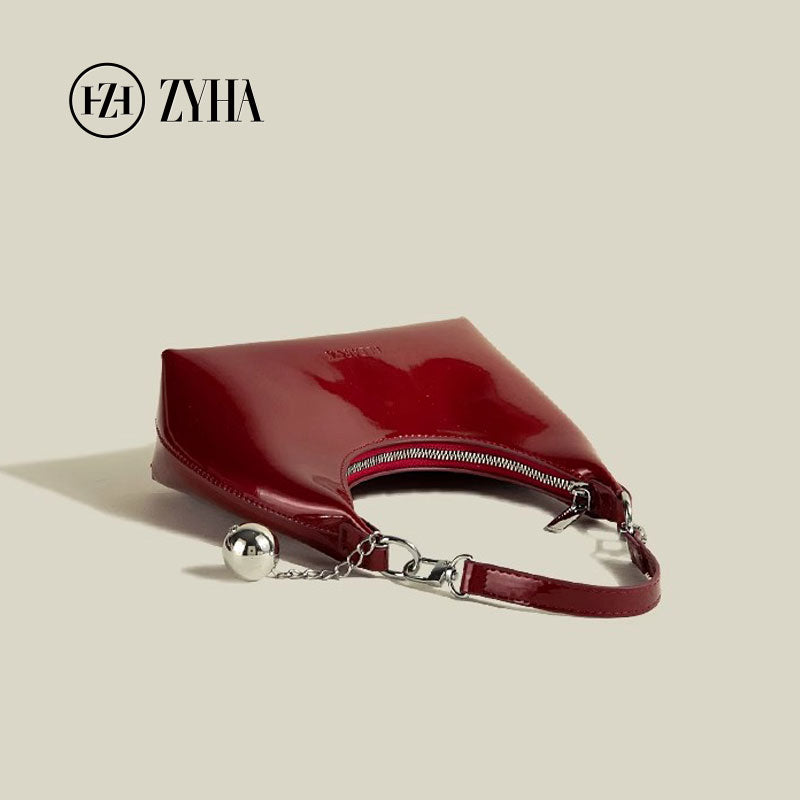 133 - ZYHA Luxe Metallic Glossy Handbag