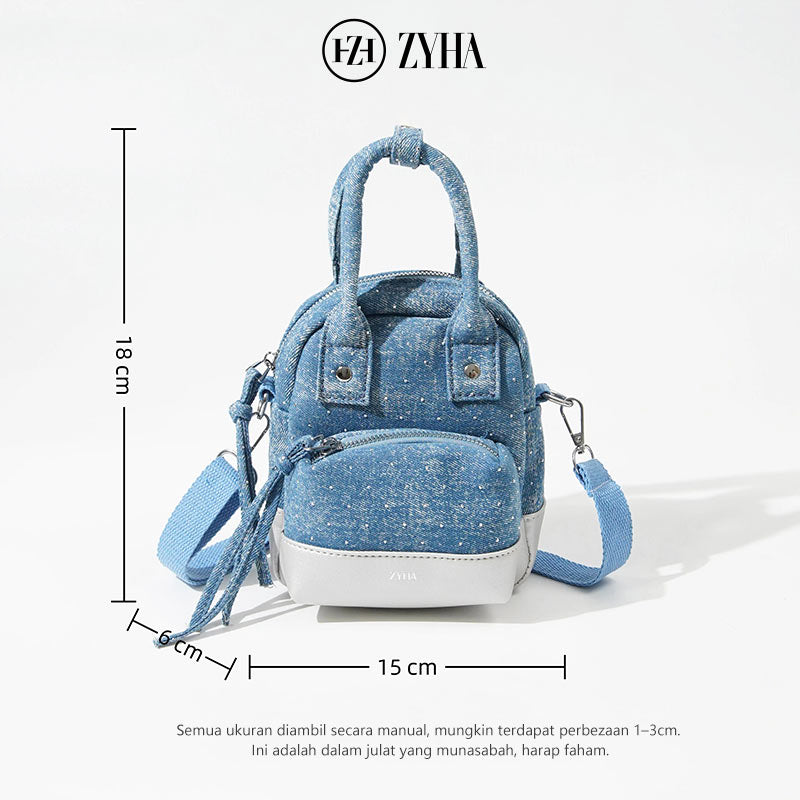 178 - ZYHA Denim Mini Backpack with cute design