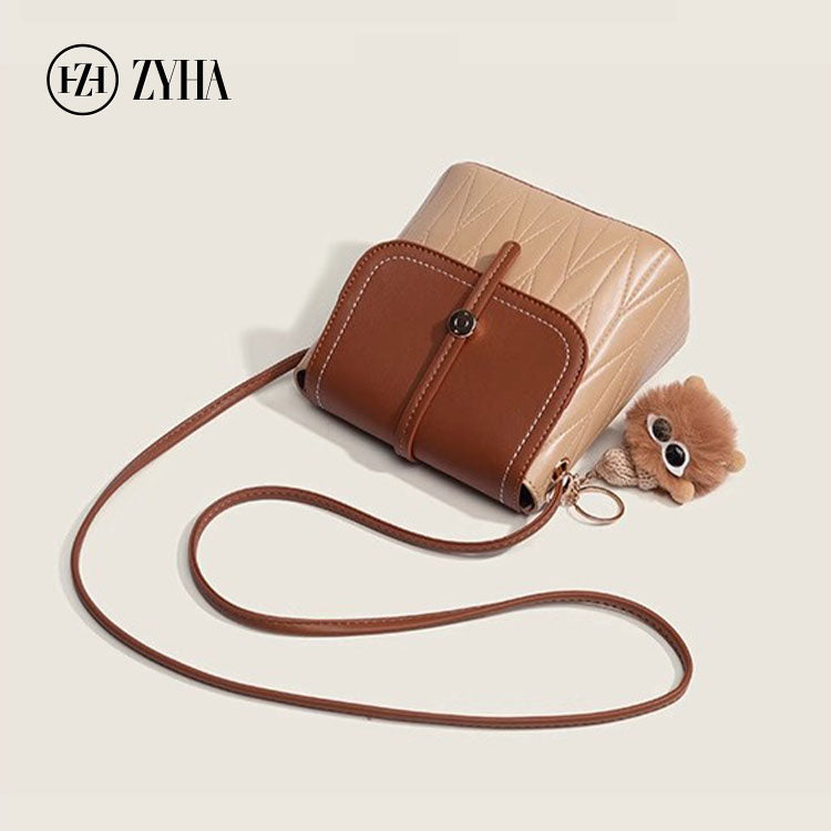 117 - ZYHA Retro Diamond Bucket Bag Cute