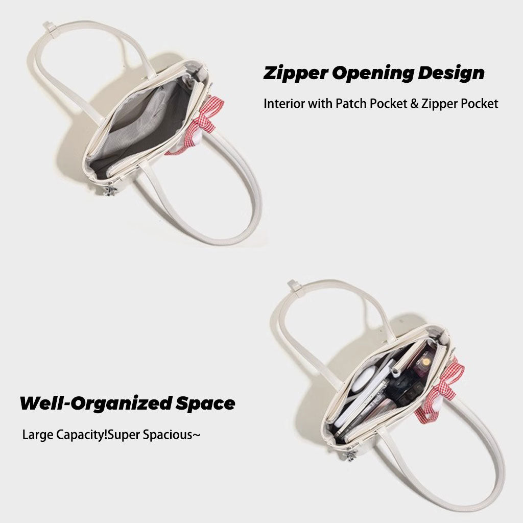 163 - ZYHA Mini Bucket Cute Handbag with Ribbon