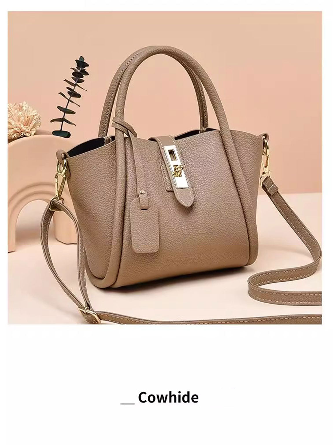 128 - ZYHA Luxury Handbag with Golden Touch