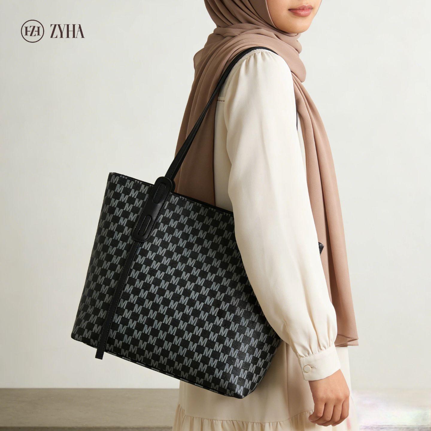 192-(LUNA) Totebag gaya mewah berkualiti Material kulit Style untuk harian Wanita