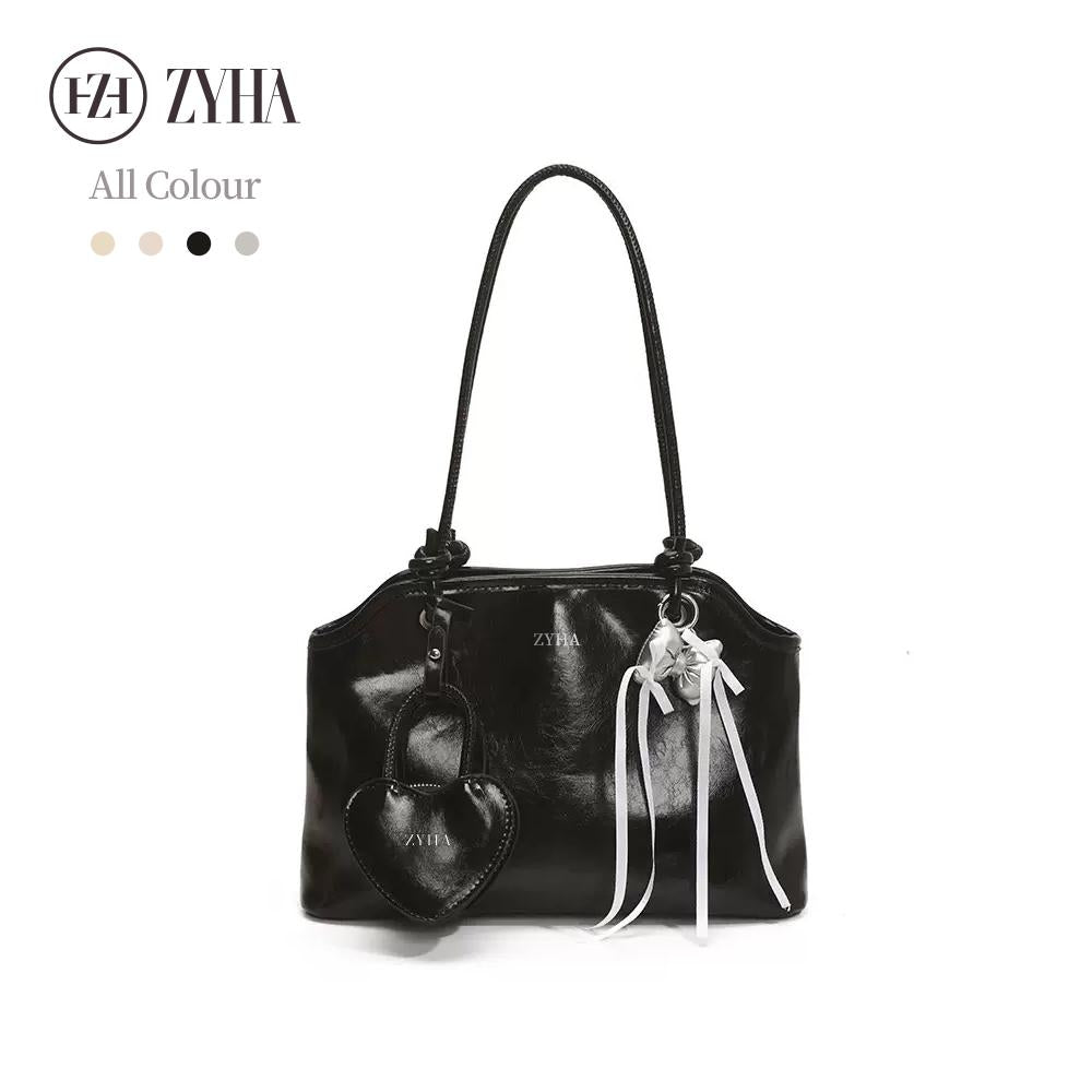 168 - ZYHA Glossy Handbag with Elegant Touch