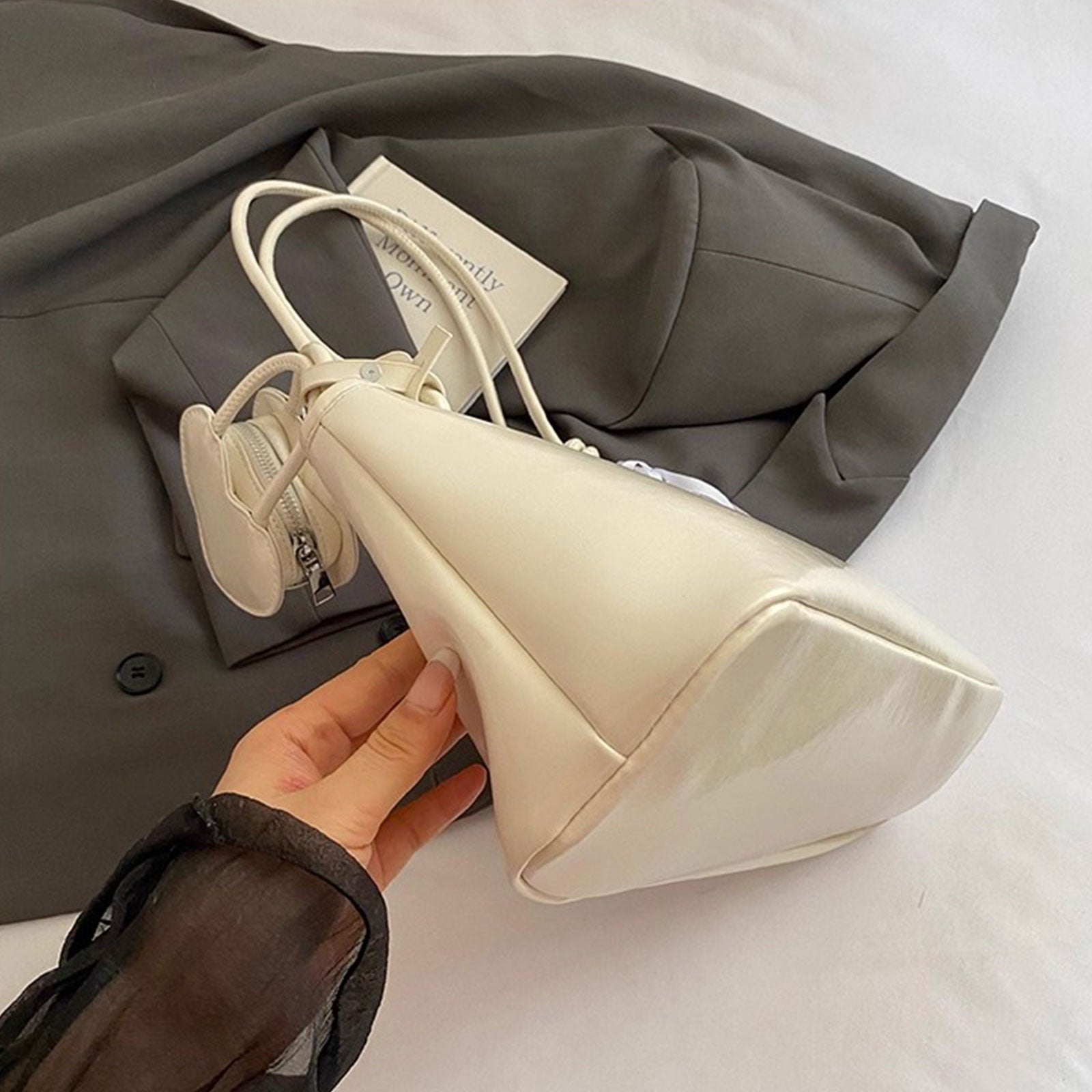 168 - ZYHA Glossy Handbag with Elegant Touch