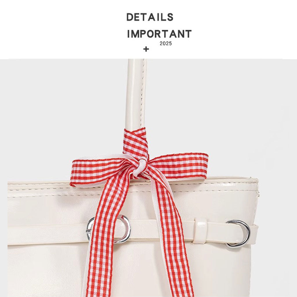 163 - ZYHA Mini Bucket Cute Handbag with Ribbon