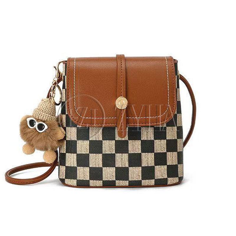 117 - ZYHA Retro Diamond Bucket Bag Cute