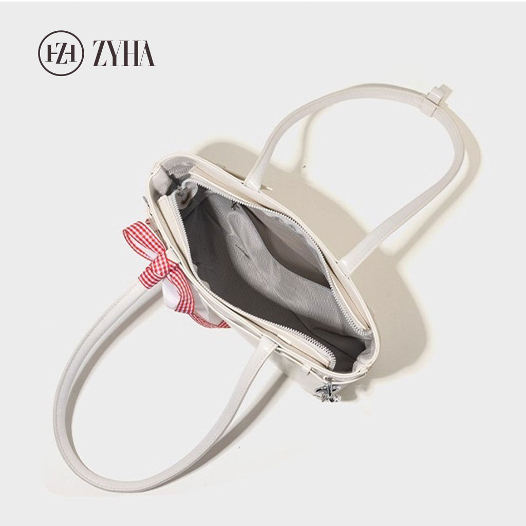 163 - ZYHA Mini Bucket Cute Handbag with Ribbon