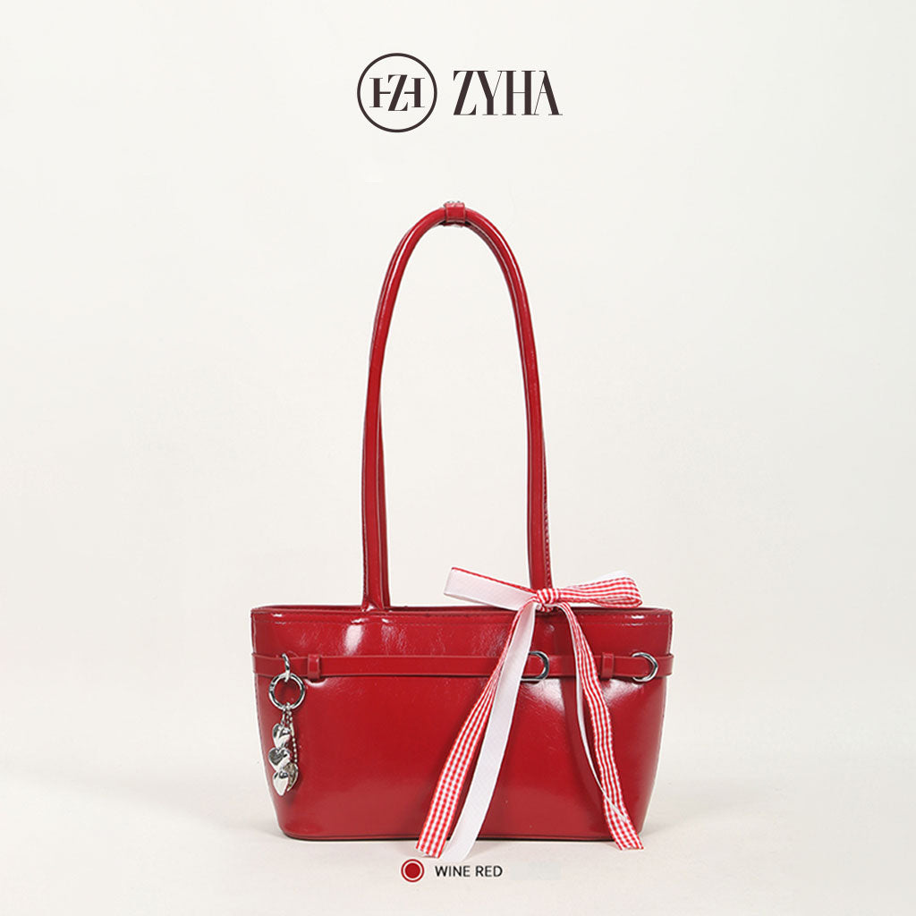 163 - ZYHA Mini Bucket Cute Handbag with Ribbon