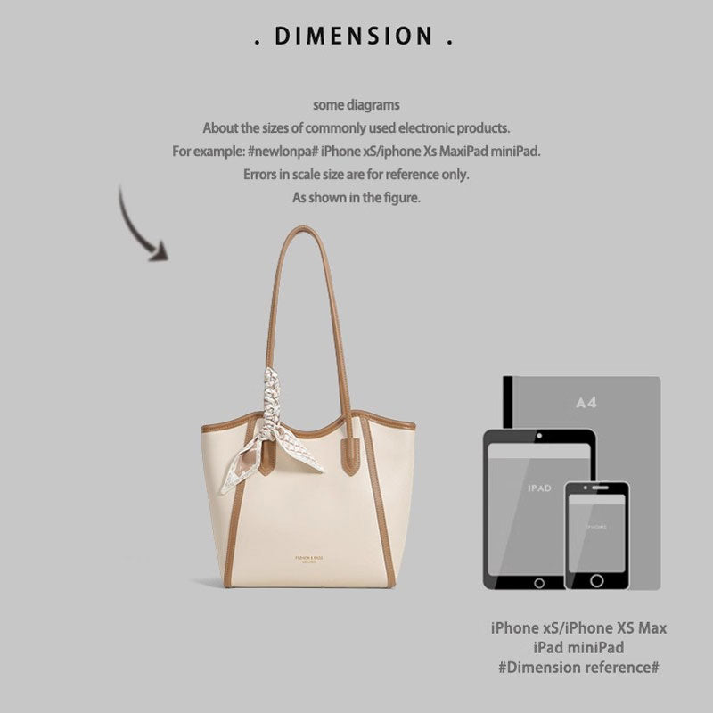 105 - ZYHA Leather Totebag with Satin Ribbon