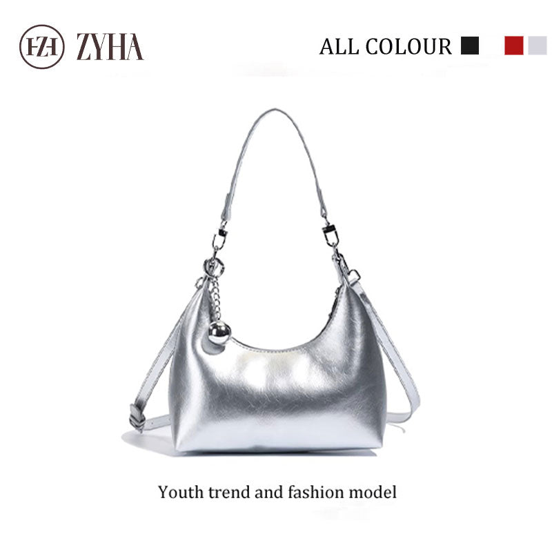 133 - ZYHA Luxe Metallic Glossy Handbag