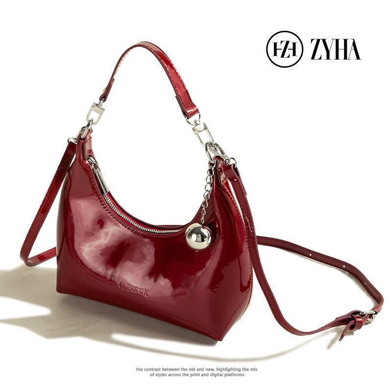 133 - ZYHA Luxe Metallic Glossy Handbag
