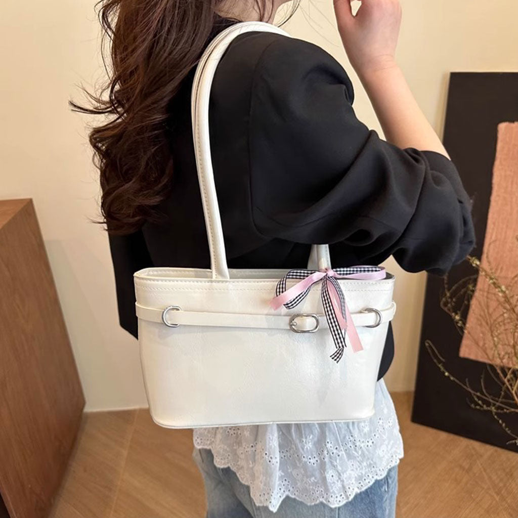 163 - ZYHA Mini Bucket Cute Handbag with Ribbon