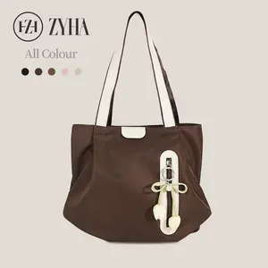172 - ZYHA Neylon Canvas Korean Style Handbag with Tulip