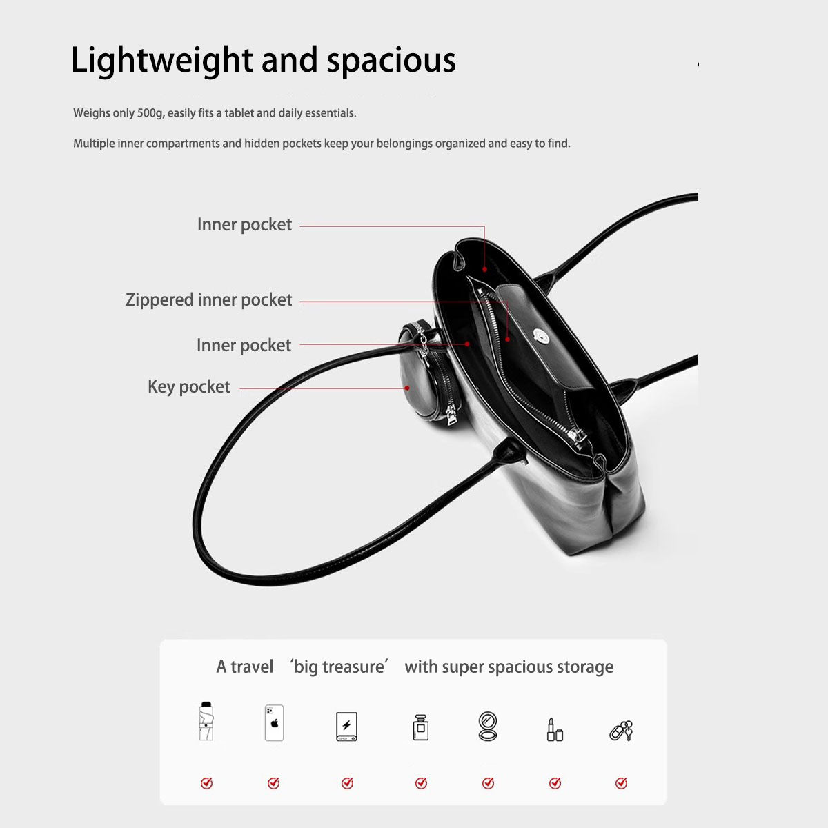 153 - ZYHA Single Shoulder Underarm Bag with Earphone Bag
