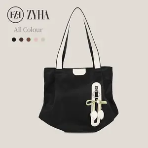 172 - ZYHA Neylon Canvas Korean Style Handbag with Tulip