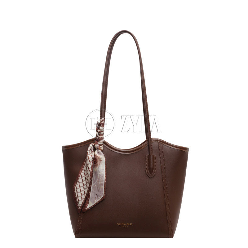 105 - ZYHA Leather Totebag with Satin Ribbon