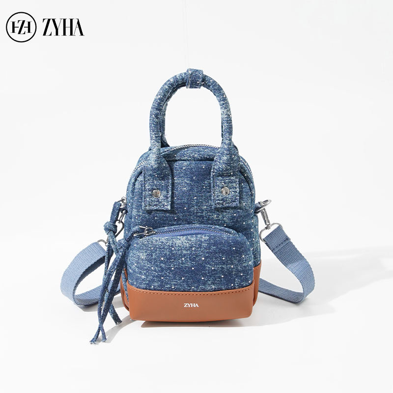 178 - ZYHA Denim Mini Backpack with cute design