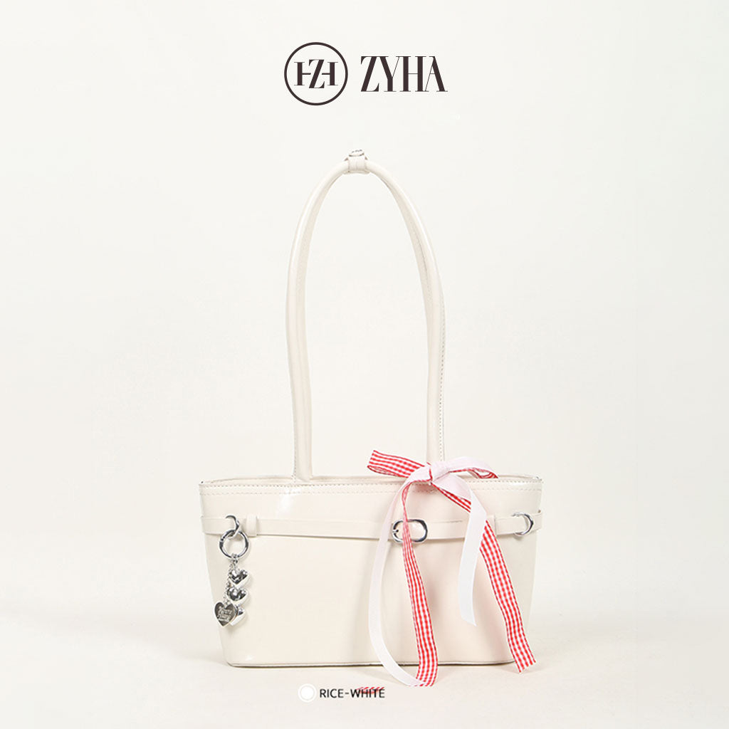 163 - ZYHA Mini Bucket Cute Handbag with Ribbon