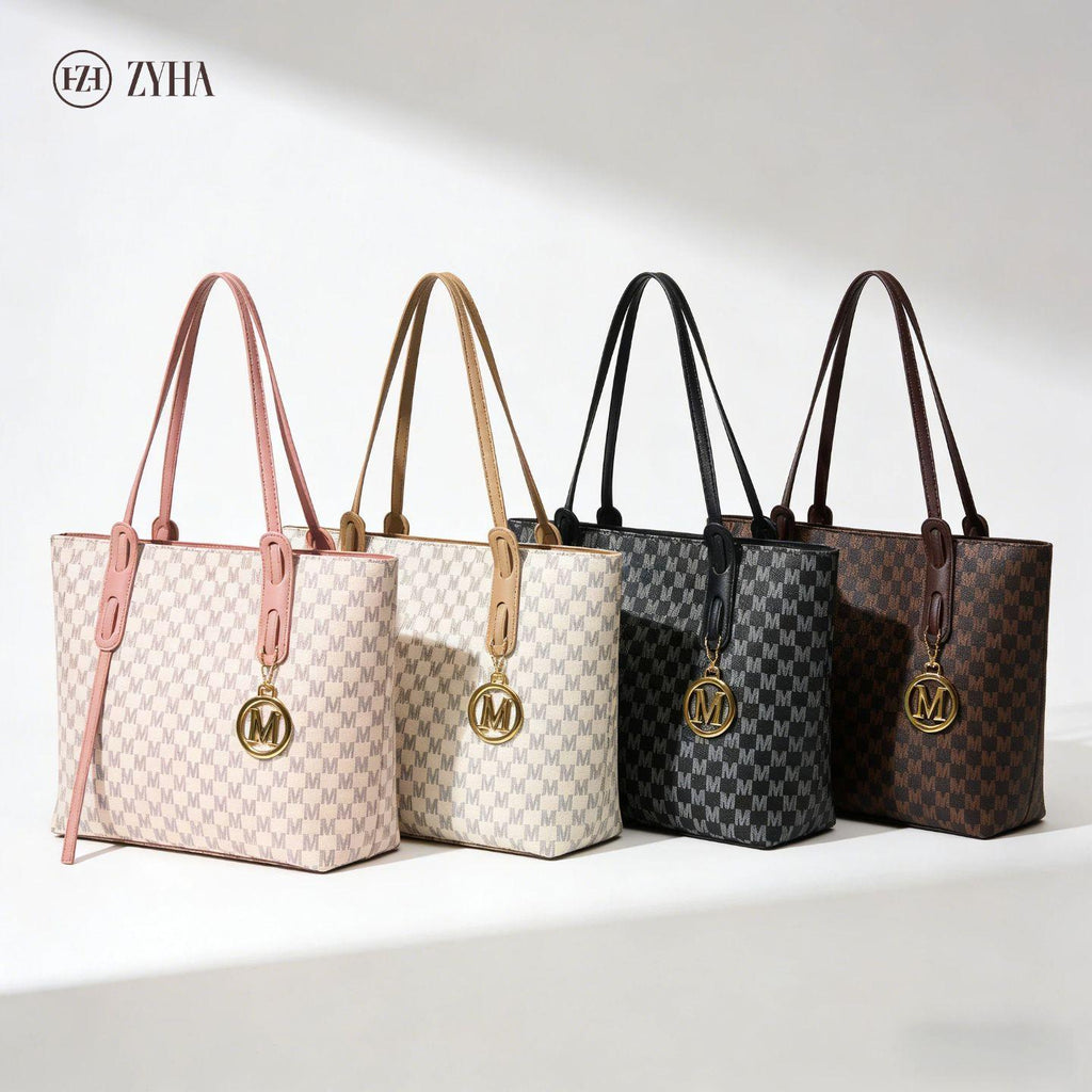 192-(LUNA) Totebag gaya mewah berkualiti Material kulit Style untuk harian Wanita