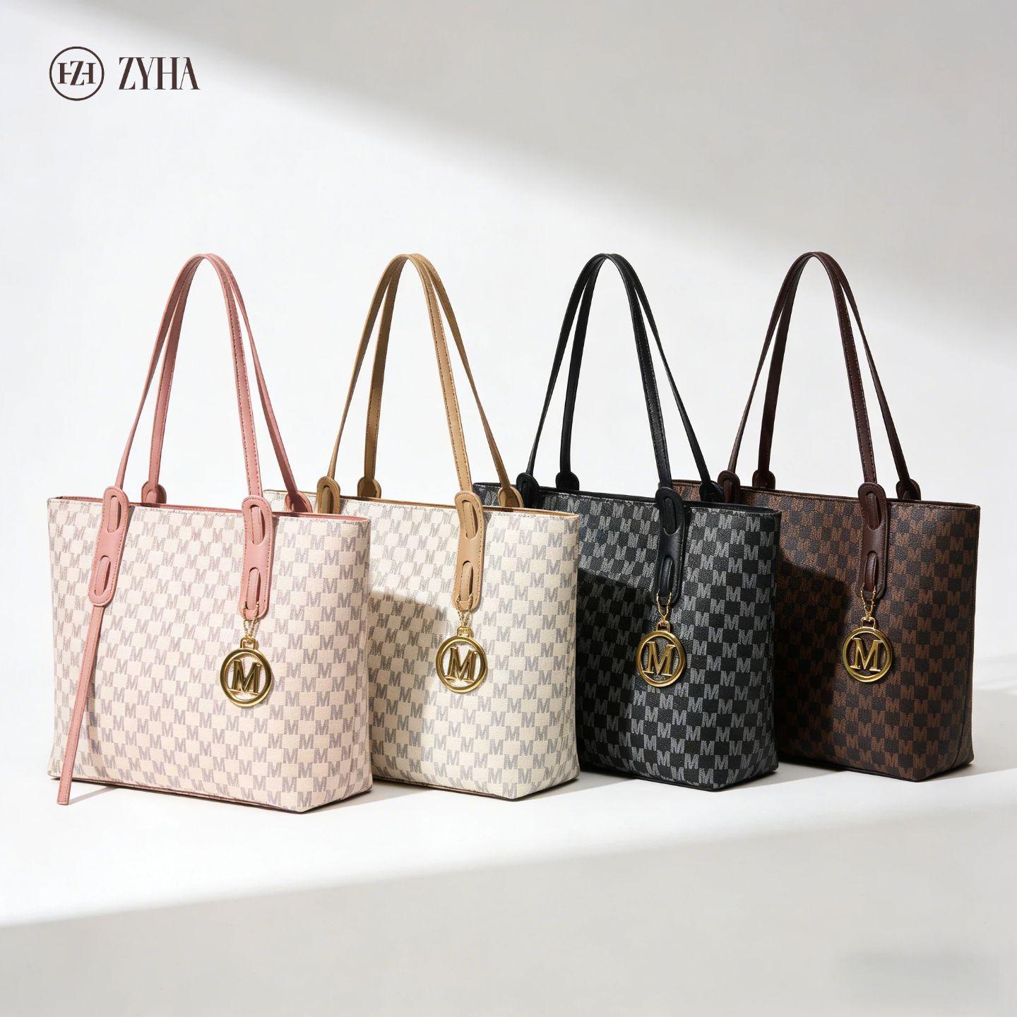 192-(LUNA) Totebag gaya mewah berkualiti Material kulit Style untuk harian Wanita