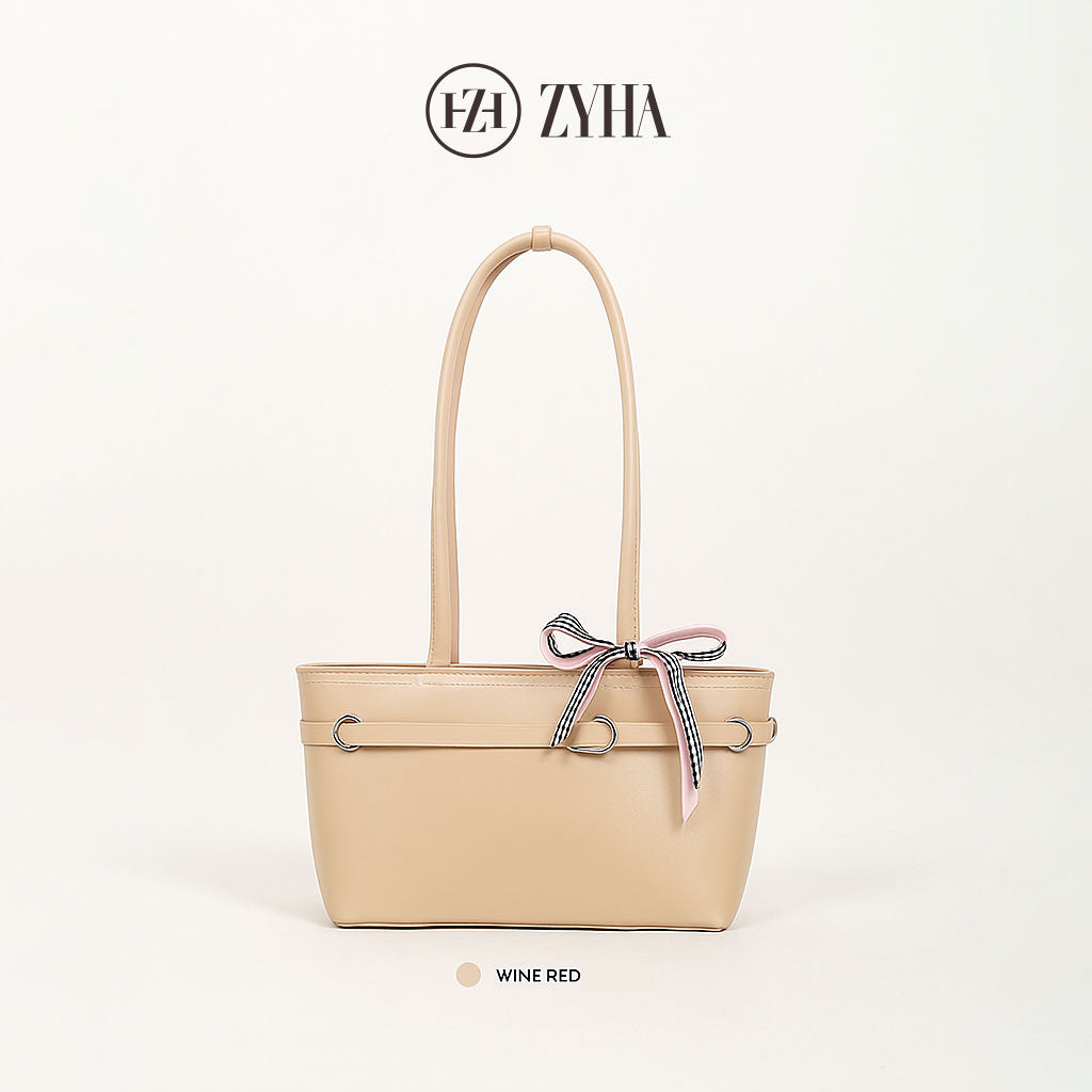 163 - ZYHA Mini Bucket Cute Handbag with Ribbon